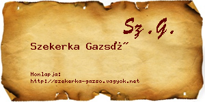 Szekerka Gazsó névjegykártya